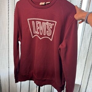 Levi's Men's Maroon Crewneck Sweater